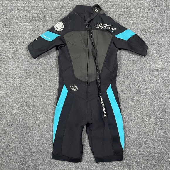 RIPCURL E3 Dawn Patrol Flatlock 2.2 Black Blue Shorty Wetsuit Size 8 Kids 0793 - Picture 2 of 9